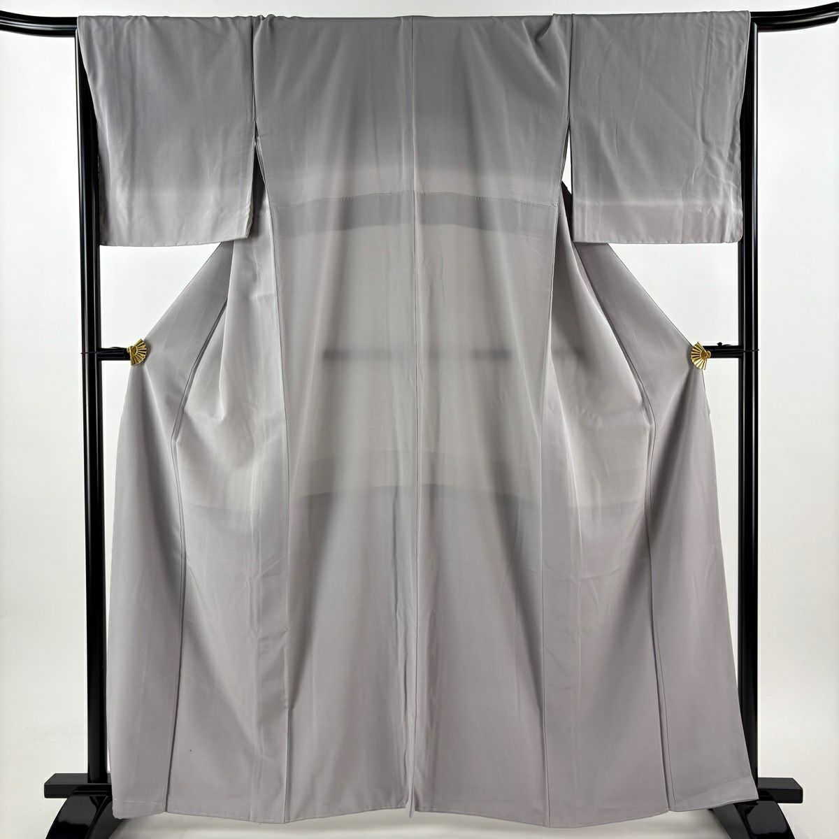 付下 身長162cm 袖長68cm L 雙層 漸層圖案 灰色 純蠶絲 優品級