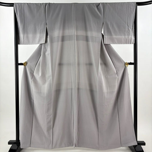 付下 身長162cm 袖長68cm L 雙層 漸層圖案 灰色 純蠶絲 優品級