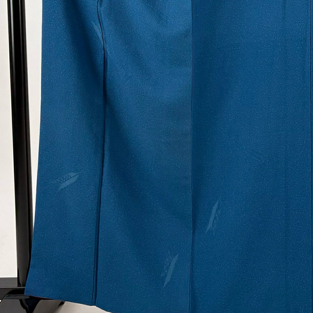 小紋 身長163cm 袖長61.5cm S 雙層 落款あり 矢羽根 幾何學 青 純蠶絲 優品級
