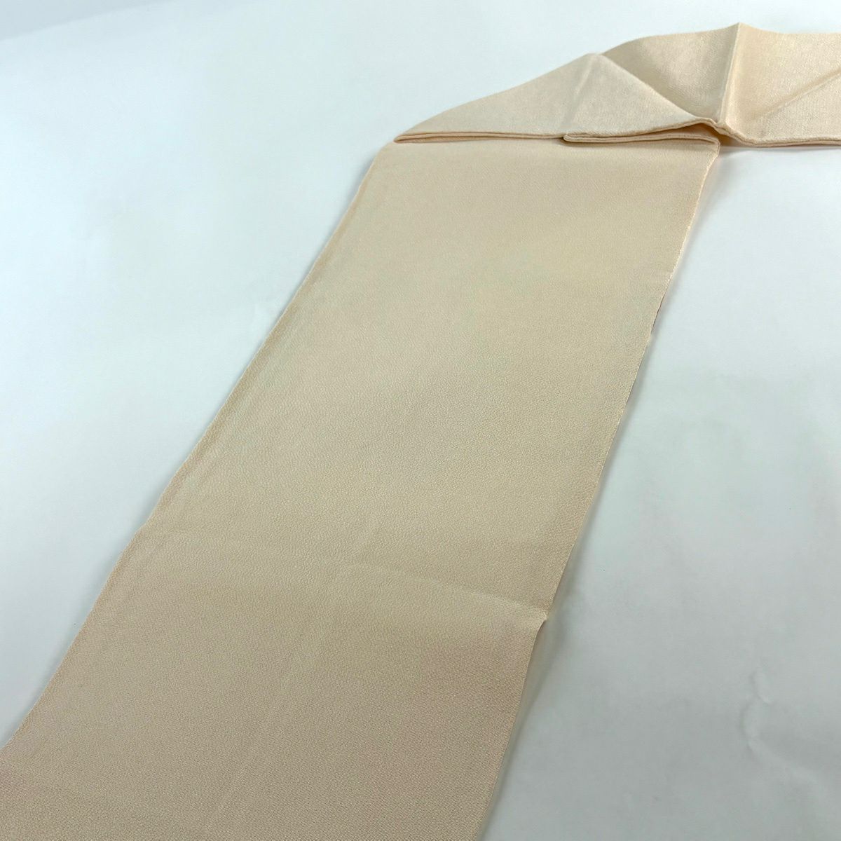 名古屋帶 優品級 草花紋幾何圖案 金銀彩 縮緬 粉米色 純蠶絲