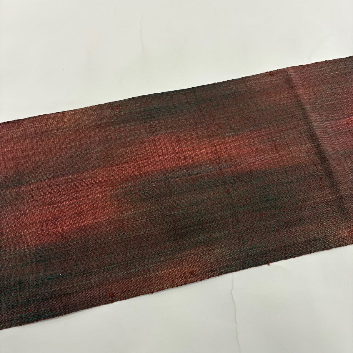 【美品】名古屋帶 秀品級 八寸名古屋帶 幾何圖案 紅紫 純蠶絲