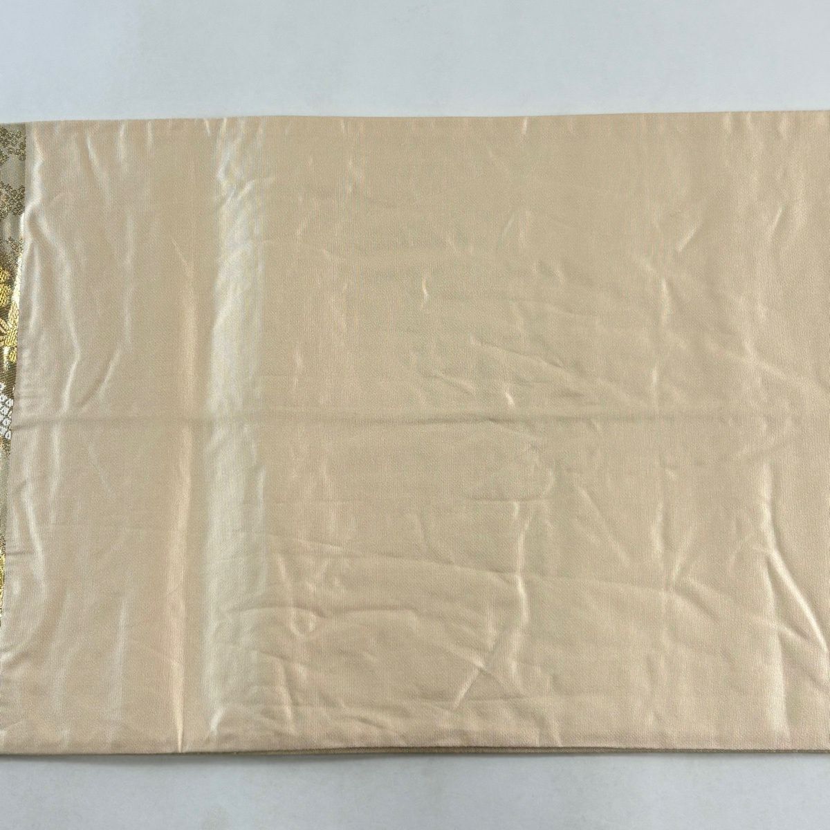 袋帶 秀品級 關西仕立 草花紋 疋田紋 金絲 金金箔 金 六通 純蠶絲