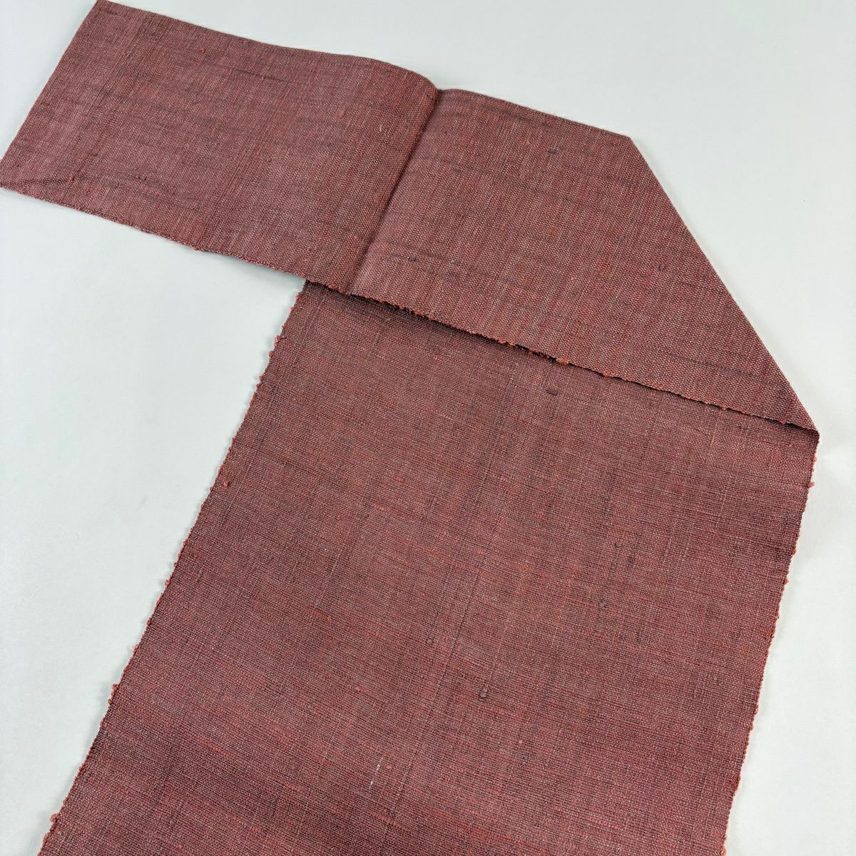 【美品】 名古屋帶 秀品級 八寸名古屋帶 松樹葉仕立 紬織織 風景 山並 粉紅 純蠶絲