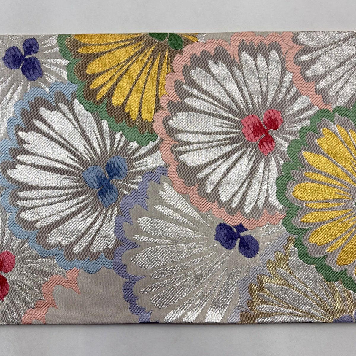 袋帶 秀品級 花紋 金銀絲 金金箔 銀 六通 純蠶絲