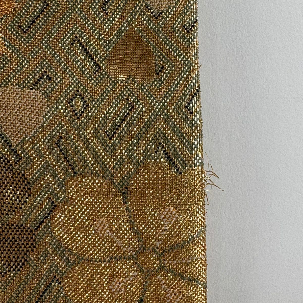 袋帶 秀品級 鈴乃屋 櫻花 竹子葉 金金箔 金色 六通 純蠶絲