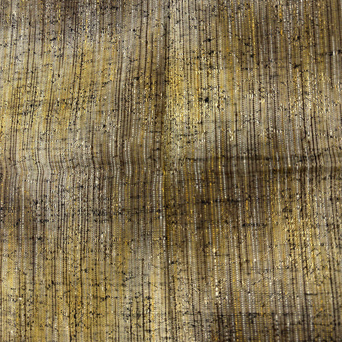 【美品】 紬織 身長151.5cm 袖長65cm M 雙層 條紋 幾何圖案 灰茶 純蠶絲 優品級