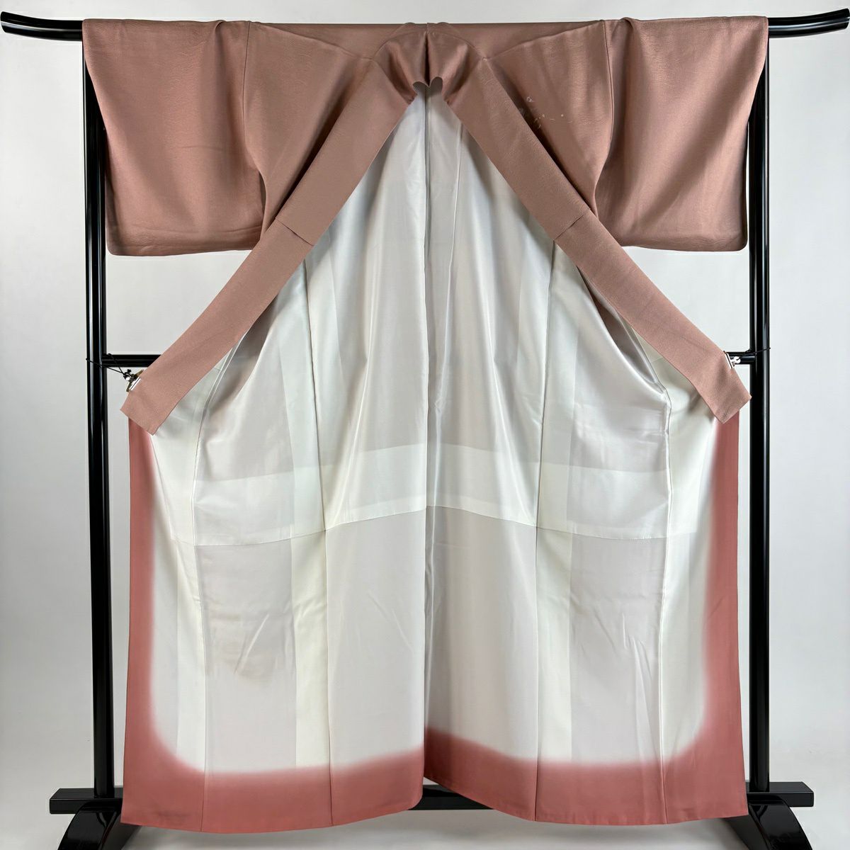 付下 身長161.5cm 袖長68.5cm L 雙層 源氏香 寶盡 金絲 金絲 淺小豆 純蠶絲 優品級