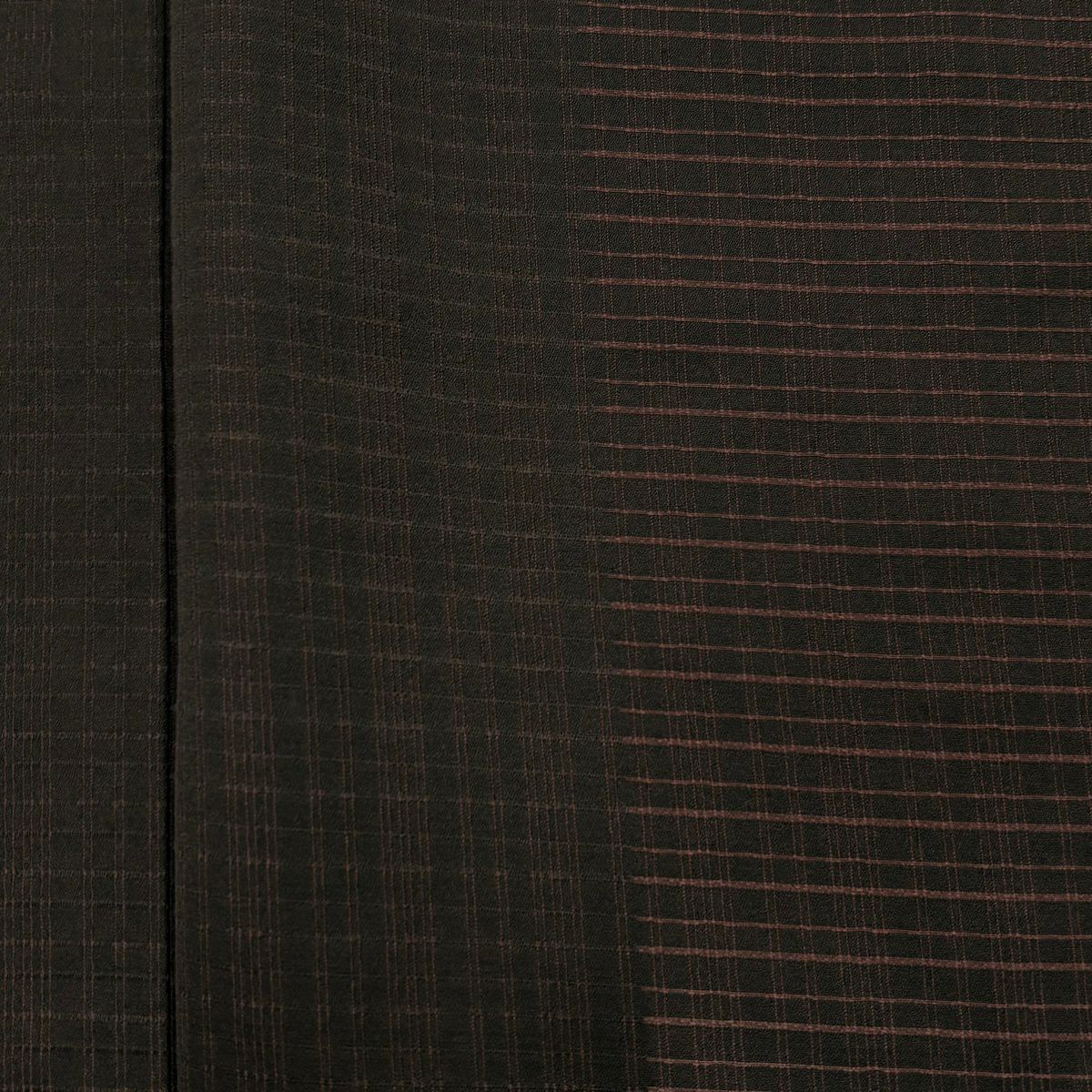 小紋 身長159.5cm 袖長64cm M 雙層 縞 焦茶 純蠶絲 秀品級