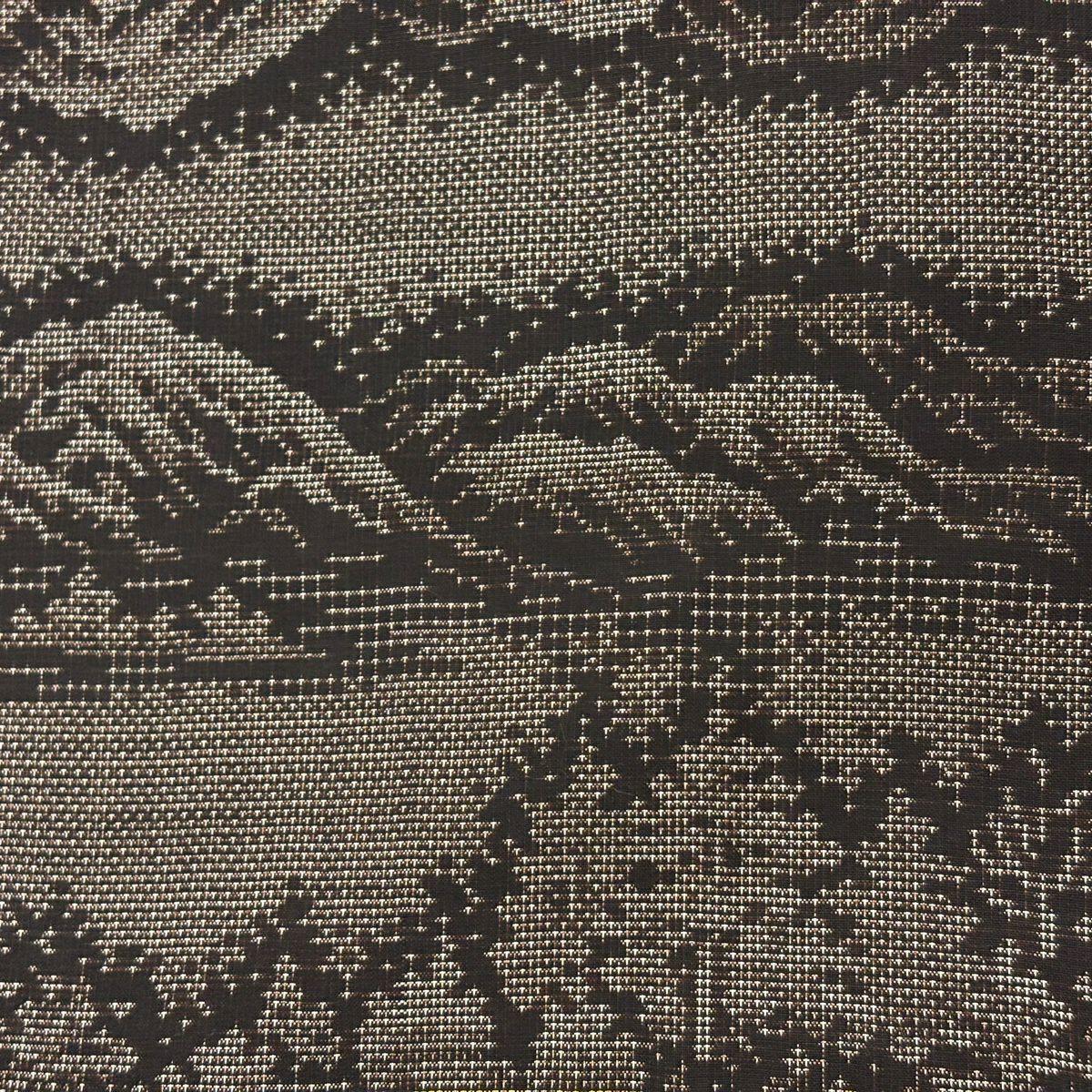 【美品】 紬織 身長158cm 袖長64cm M 雙層 山並 樹木 焦茶 純蠶絲 秀品級