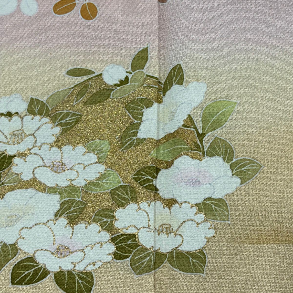 訪問服 身長170cm 袖長67.5cm L 雙層 花籠 花丸紋 金銀彩 染分 鮭粉色 純蠶絲 優品級