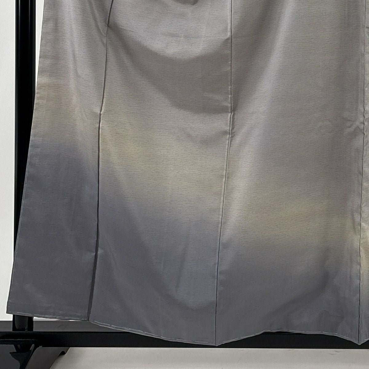 【美品】 付下 身長158.5cm 袖長64cm M 雙層 紬織織 裾暈染 灰紫 純蠶絲 秀品級