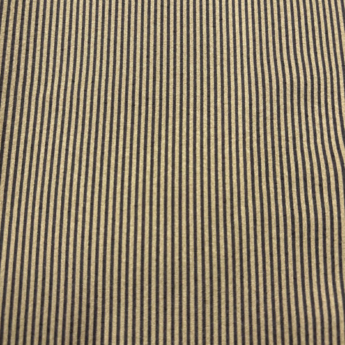 【美品】 小紋 身長156.5cm 袖長66.5cm M 雙層 縱條 灰茶 純蠶絲 秀品級