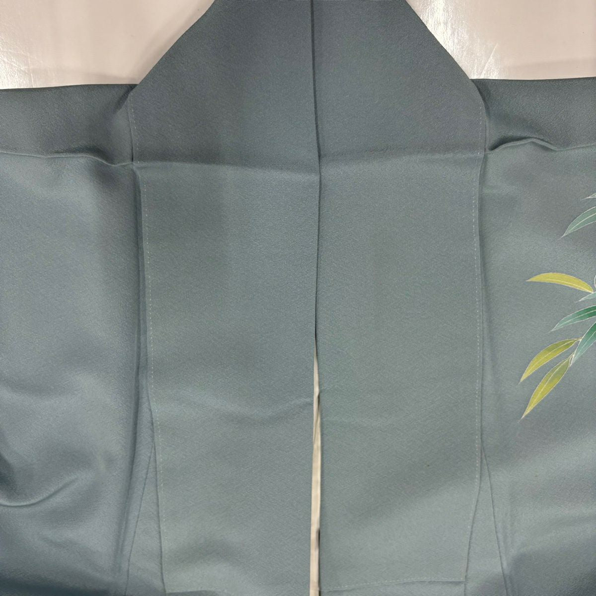 訪問服 身長160.5cm 袖長67cm M 雙層 落款あり 布料 竹子 漸層 青灰色 純蠶絲 名品級