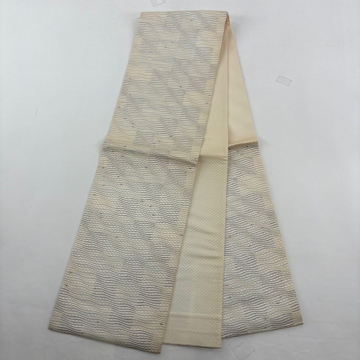 【美品】訪問服 身長164cm 袖長64cm M 雙層 袋帶套裝 葉柄 流水刺繡 金絲 粉米色 純蠶絲 秀品級