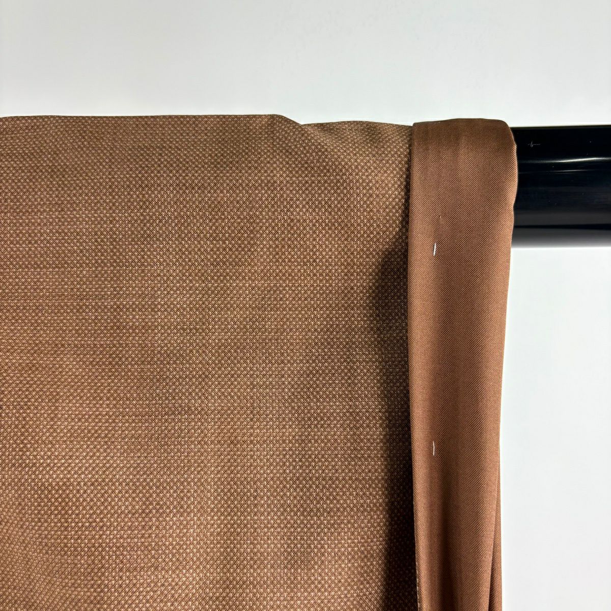 【美品】訪問服 身長159cm 袖長64cm M 雙層 袋名古屋帶套裝 紬織織 幾何圖案 茶 純蠶絲 優品級