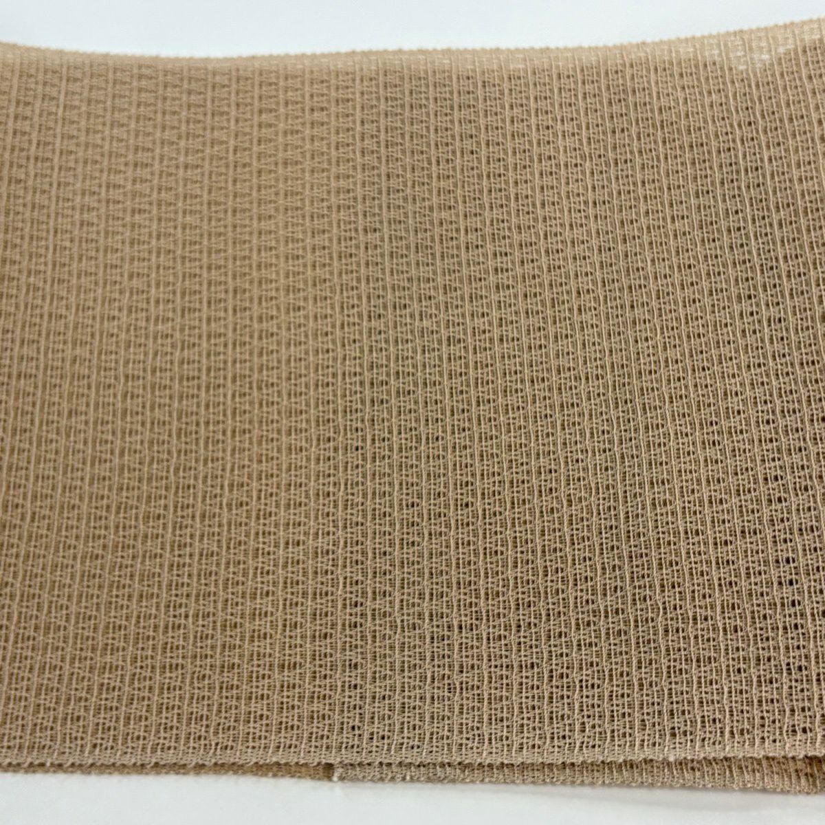 【美品】名古屋帶 逸品級 人間國寶 北村武資 夏帶 羅 八寸名古屋帶 松樹葉裁縫 米色 純蠶絲