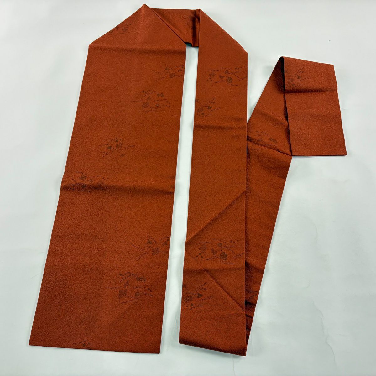 【美品】名古屋帶 優品級 吹寄 紅茶 純蠶絲