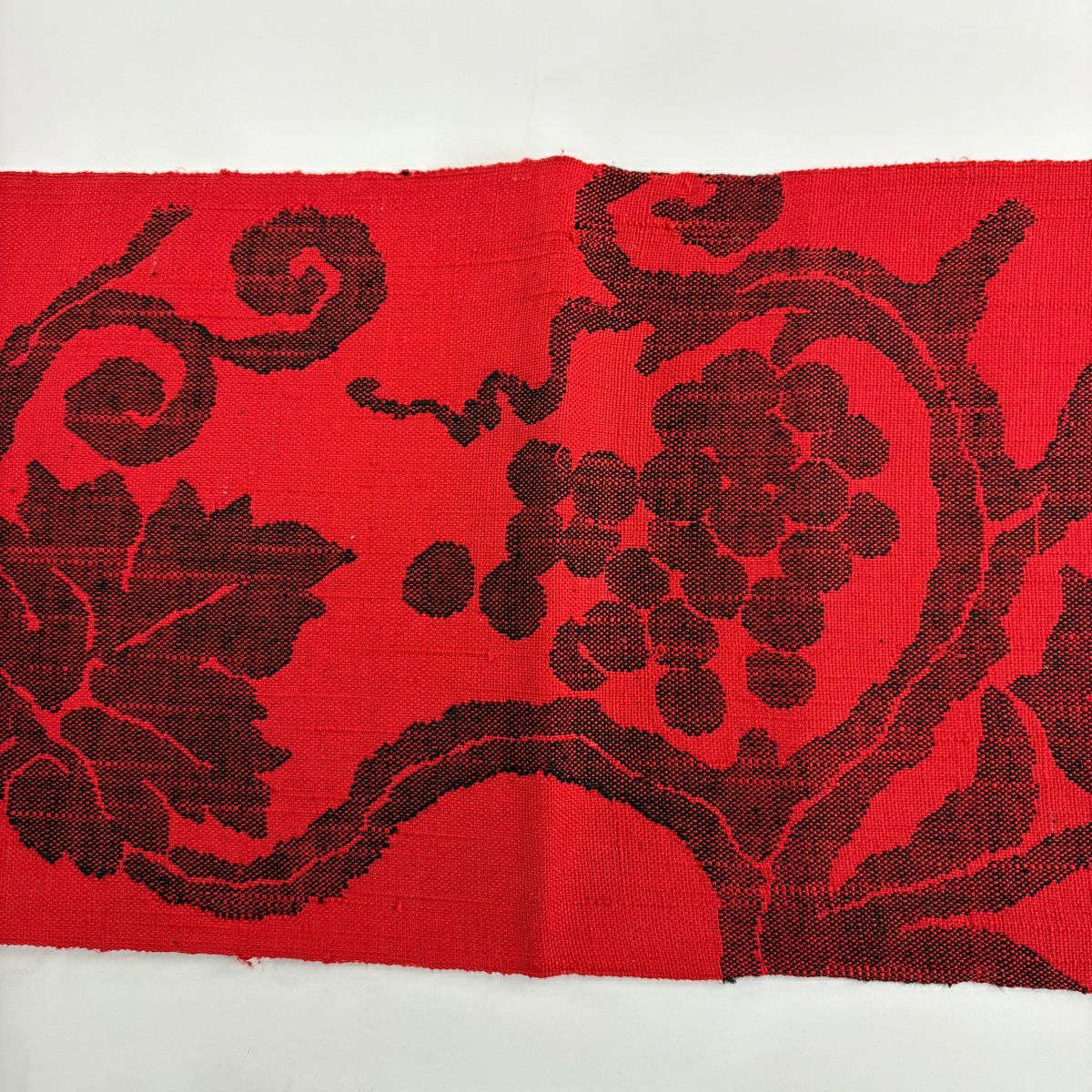 名古屋帶 優品級 紬織織 八寸名古屋帶 隧道仕立 関西仕立 葡萄 紅 純蠶絲