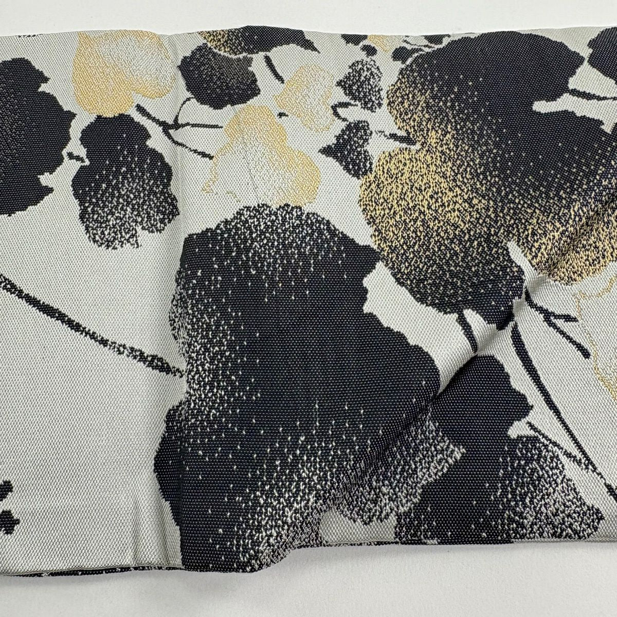 【美品】 名古屋帶 優品級 蔦 灰白 純蠶絲