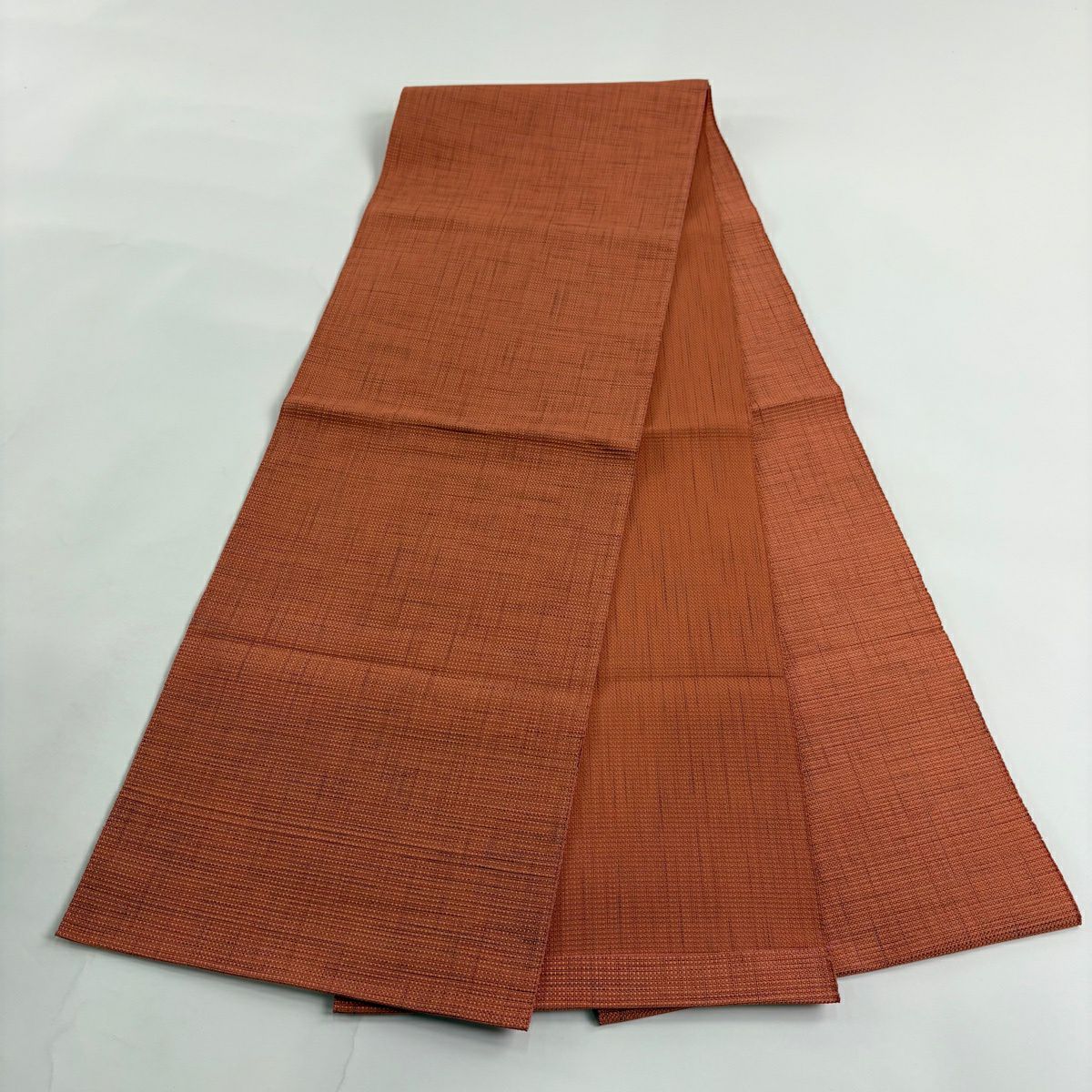 【美品】 開口名古屋帶 優品級 八寸名古屋帶 鮭粉色 純蠶絲