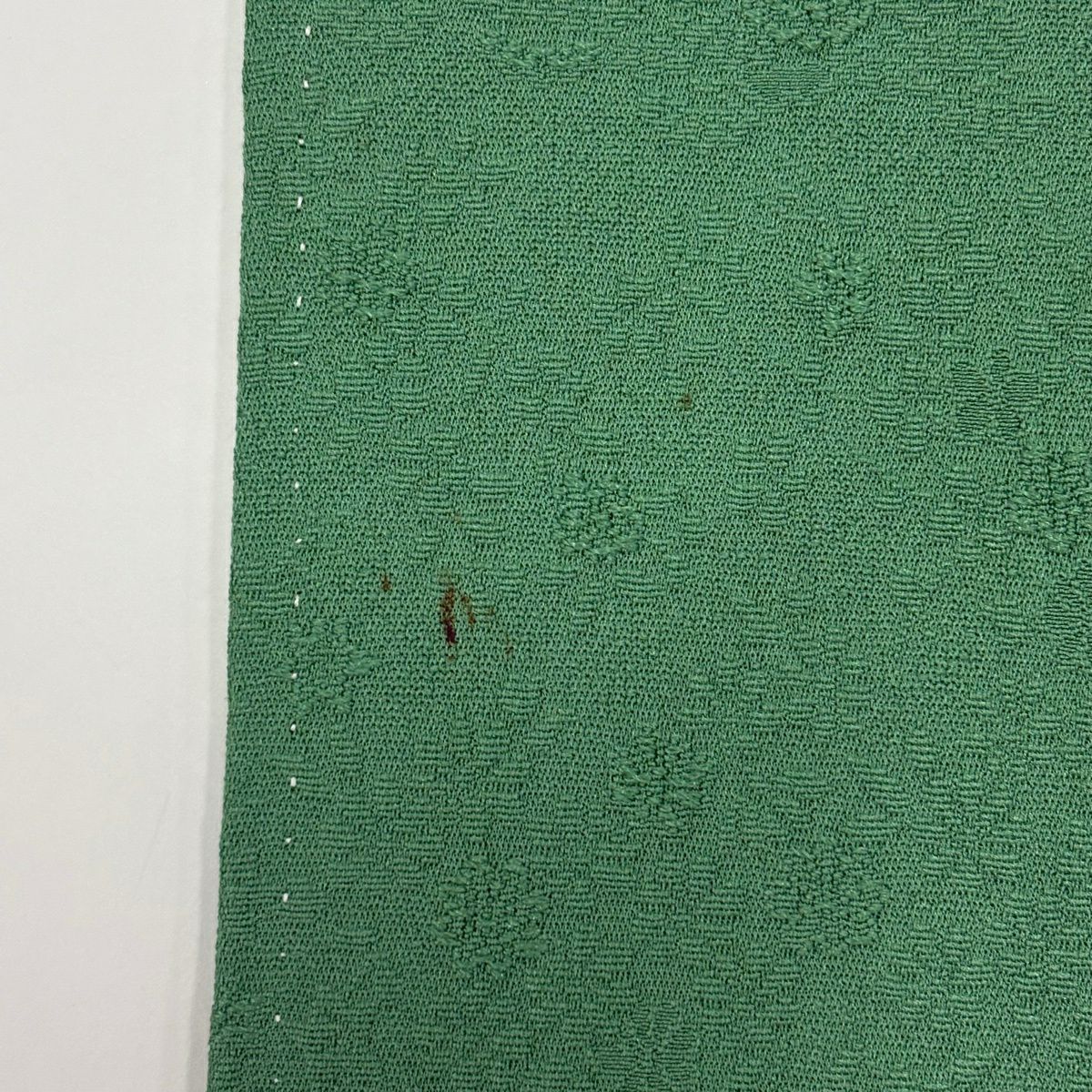 小紋 身長158.5cm 袖長68cm L 雙層 柿本市郎 落款あり 梅花 萩 綠 純蠶絲 優品級 一つ紋