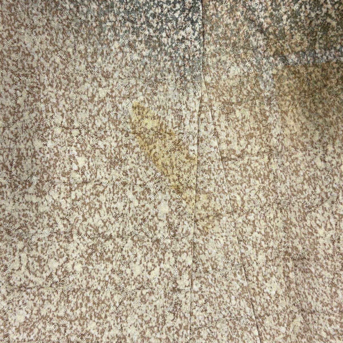 訪問服 身長156cm 袖長66.5cm M 雙層 菊花 萩 金彩裝飾 漸層 淺茶 純蠶絲 優品級