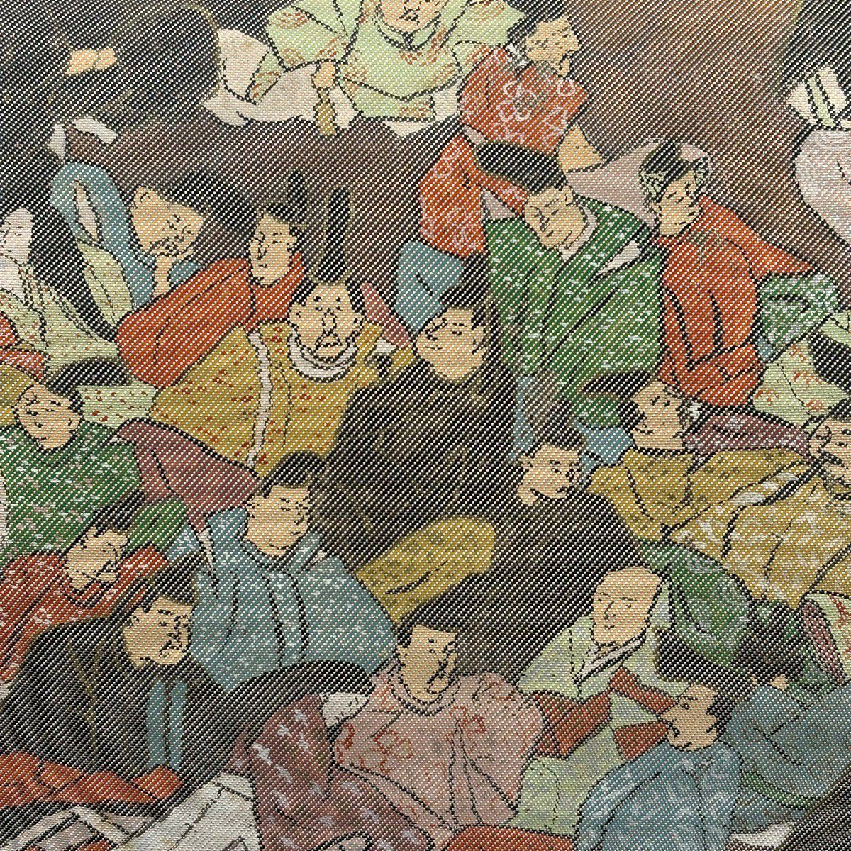 袋帶 名品級 人物 霞 金金箔 茶 純蠶絲