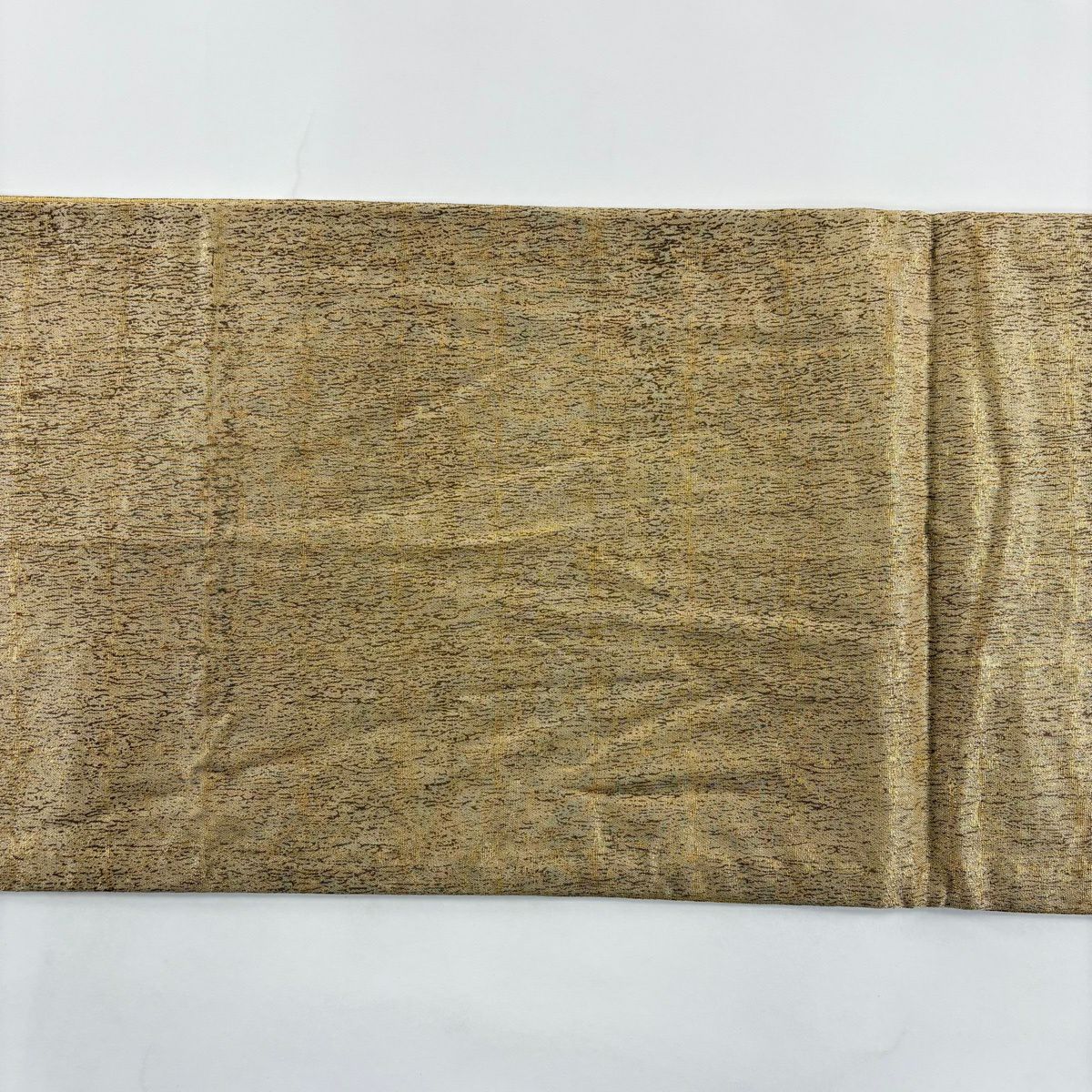 袋帶 名品級 附落款 辻花染 銀線 金金箔 灰茶 お太鼓圖案 純蠶絲