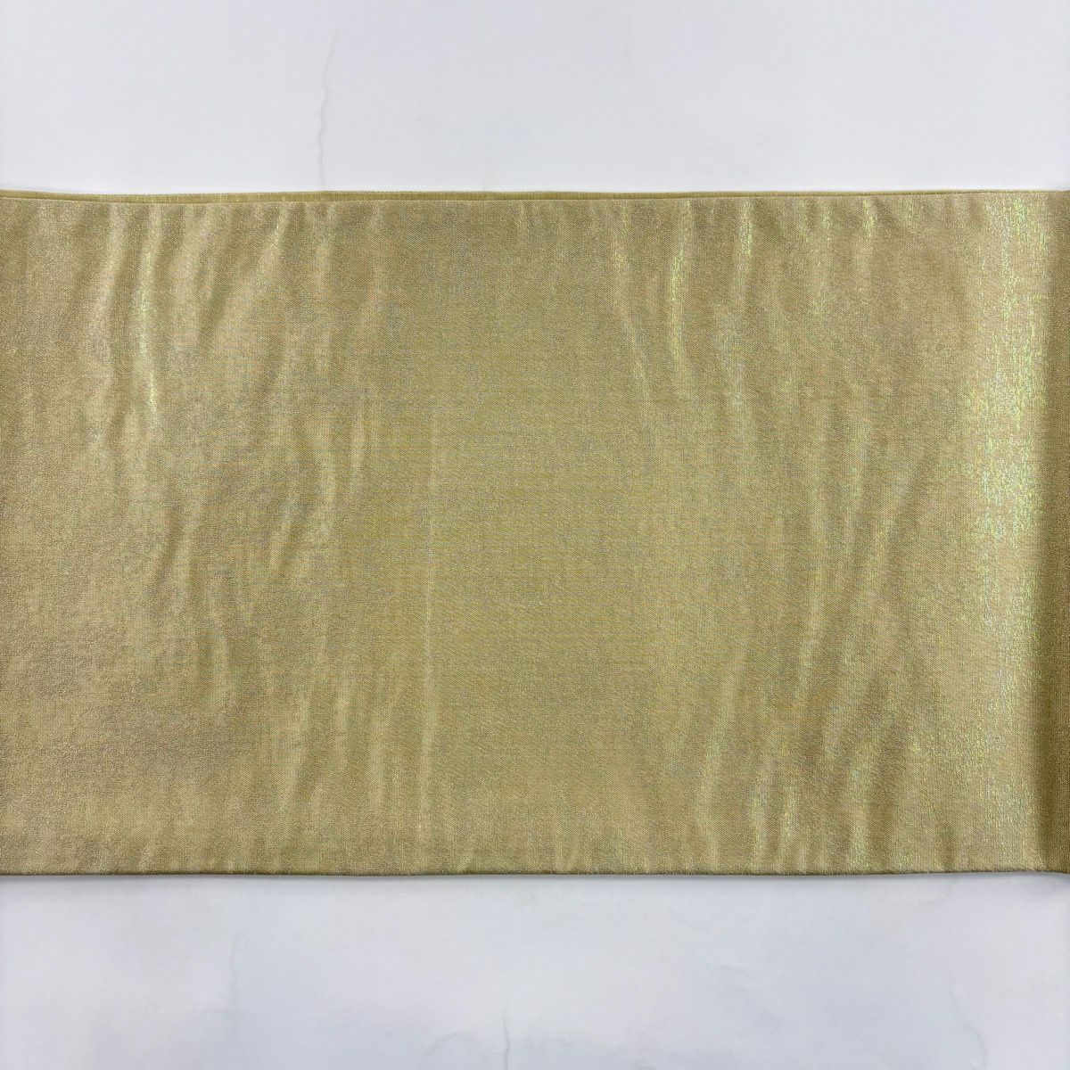 【美品】 袋帶 名品級 落款あり 好一彩 楓葉圖案 金金箔 淺綠色 大鼓圖案 純蠶絲