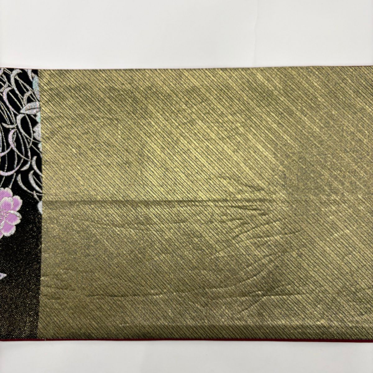【美品】 袋帶 秀品級 夢幻 櫻花 亂菊花 金金箔 銀線 黑 六通 純蠶絲