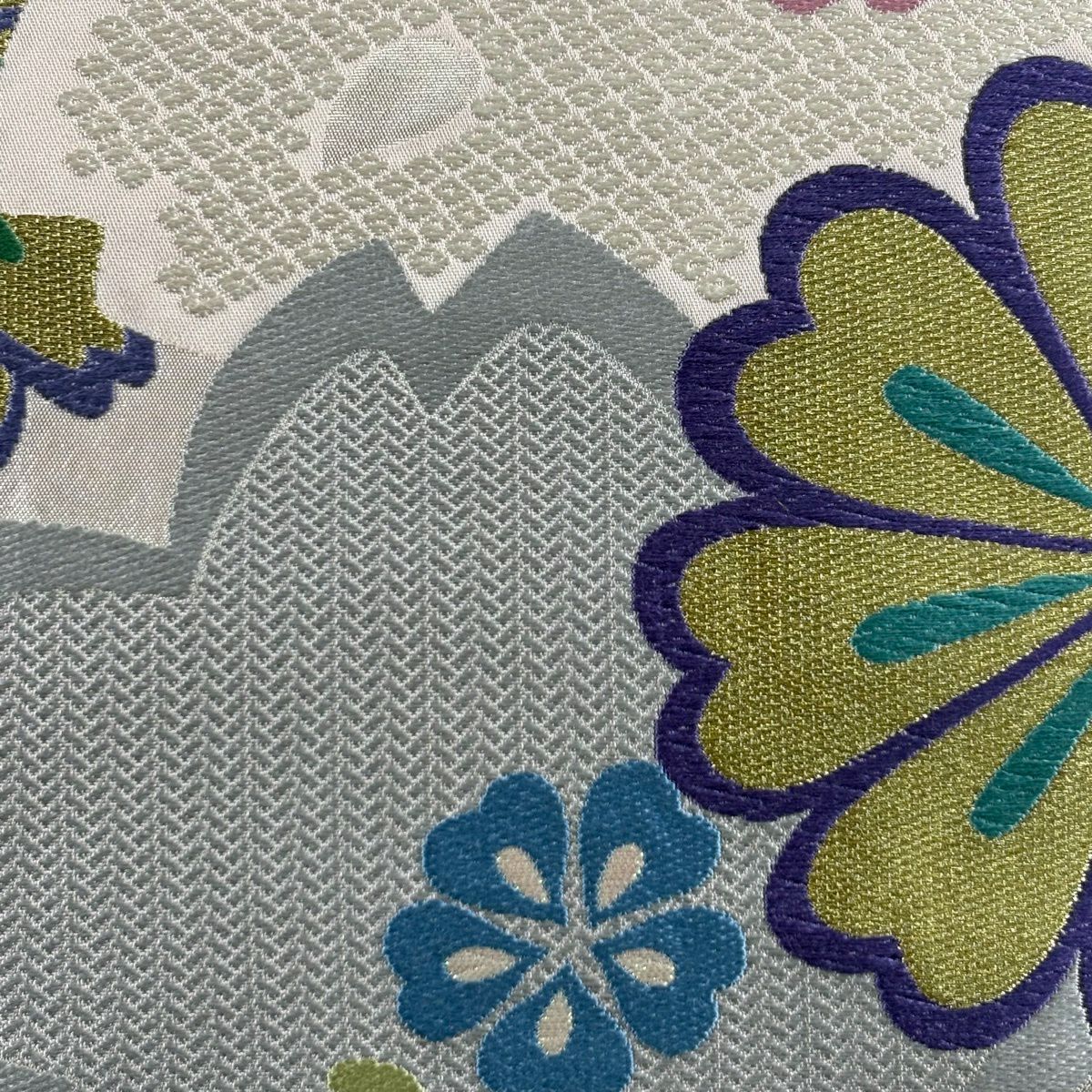 【美品】 袋帶 秀品級 櫻花花瓣 唐織 金金箔 淺粉色 六通 純蠶絲