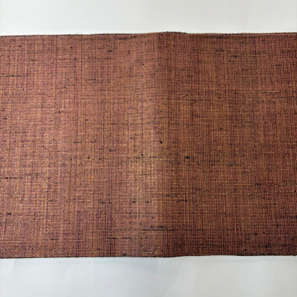 【美品】 袋帶 秀品級 幾何學 金絲 金金箔 茶紫 大鼓圖案 純蠶絲