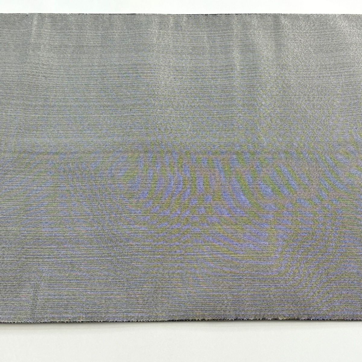 【美品】 袋帶 秀品級 關西仕立 花 幾何學圖案 銀線 灰茶 お太鼓圖案 純蠶絲
