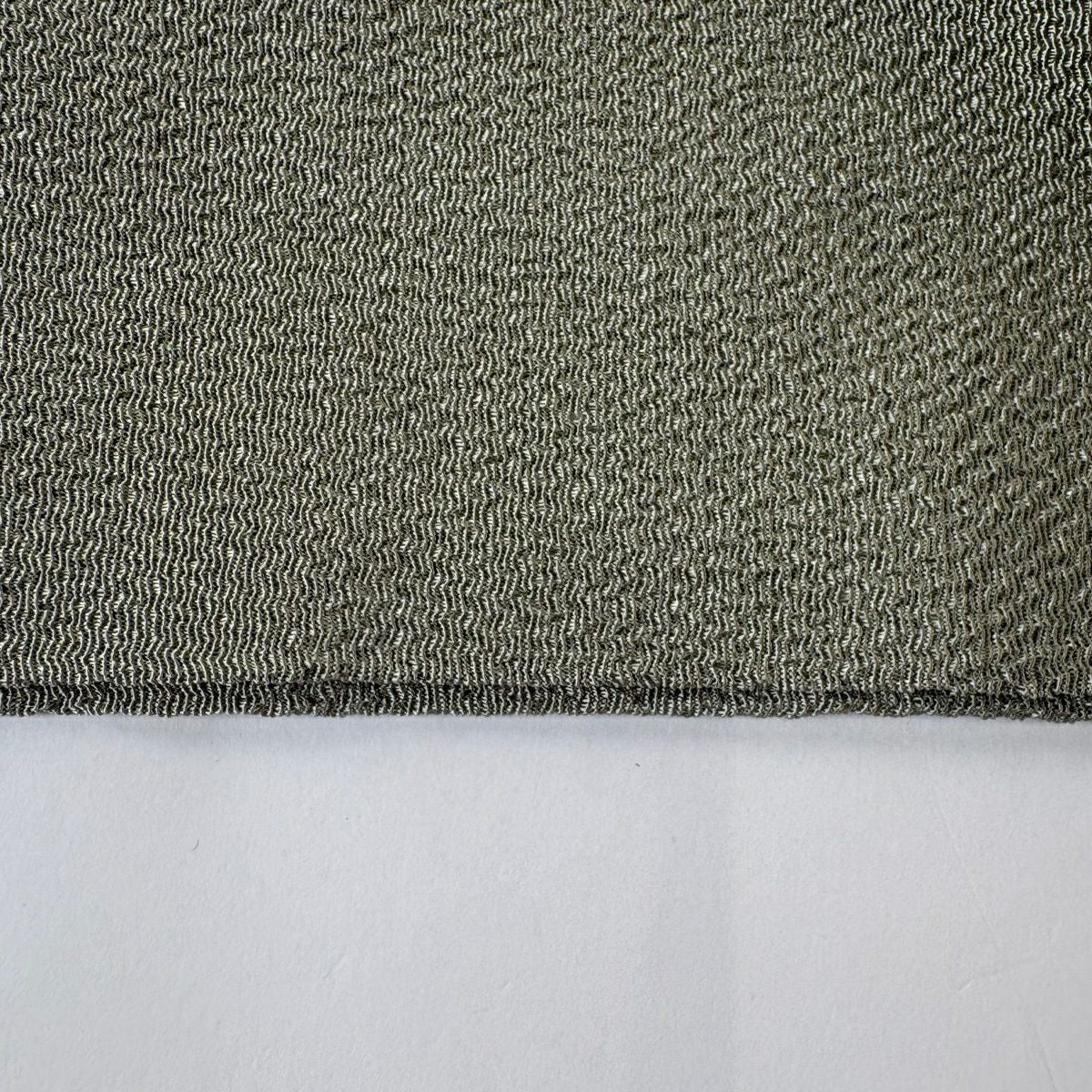 名古屋帶 秀品級 葉與果 縮緬 刺繡 灰綠 純蠶絲