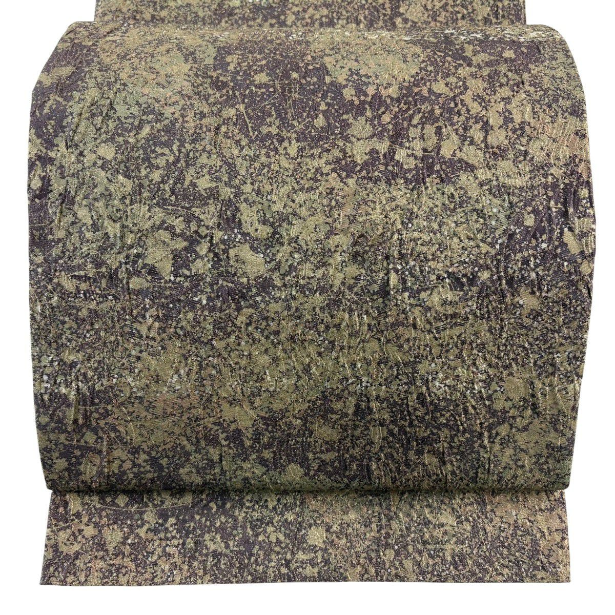 【美品】 袋帶 秀品級 幾何圖案 金銀彩 金金箔 灰紫 全通 純蠶絲