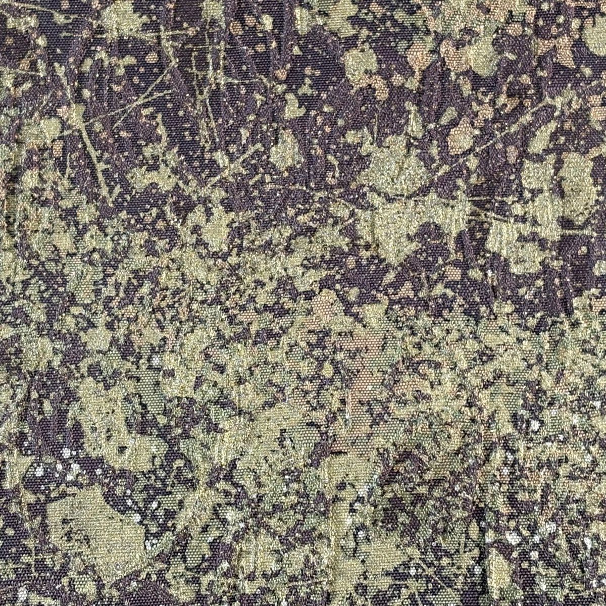 【美品】 袋帶 秀品級 幾何圖案 金銀彩 金金箔 灰紫 全通 純蠶絲