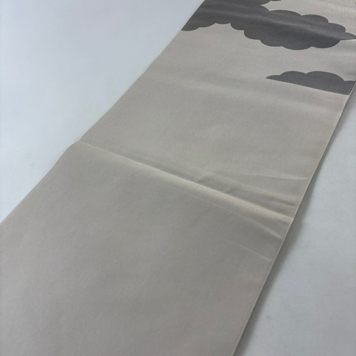 袋帶 秀品級 雲紋 灰茶 六通 純蠶絲