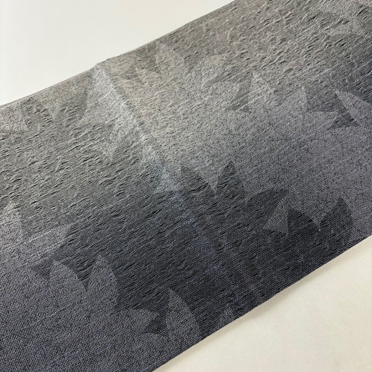 【美品】 袋帶 秀品級 輪廓 青灰 純蠶絲