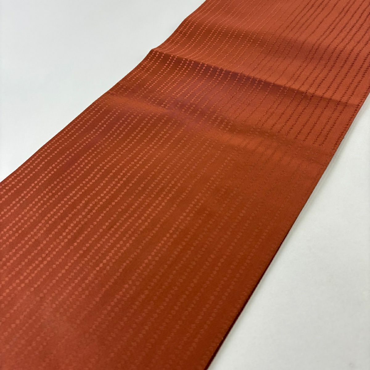 【美品】 袋帶 秀品級 扇子 秋草 金絲 金金箔 紅茶 大鼓圖案 純蠶絲