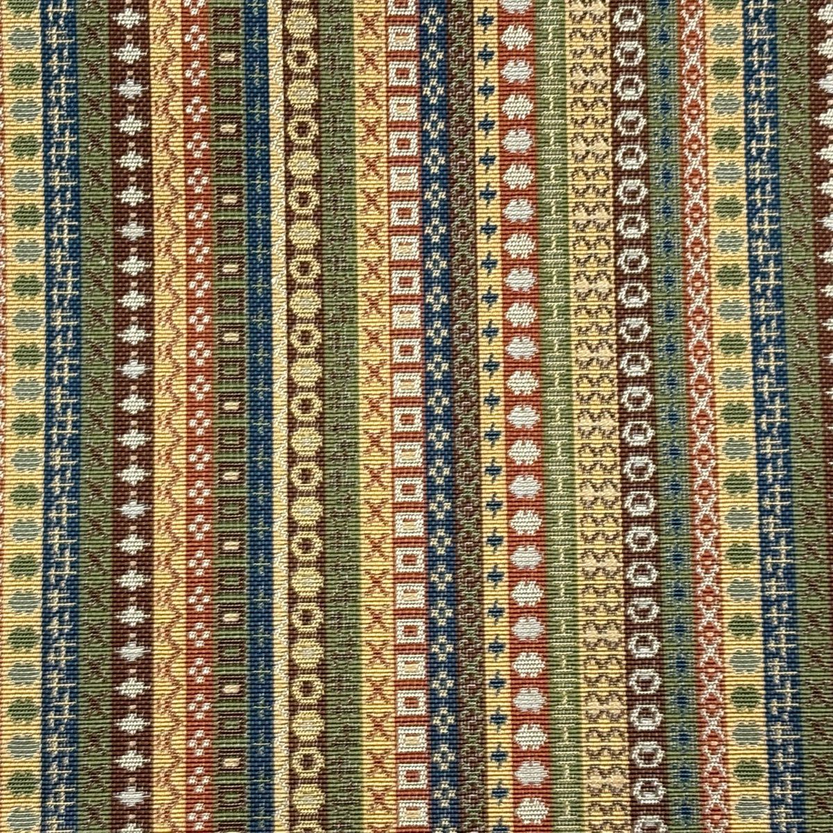 【美品】 名古屋帶 秀品級 條紋 圓文 山吹茶 純蠶絲