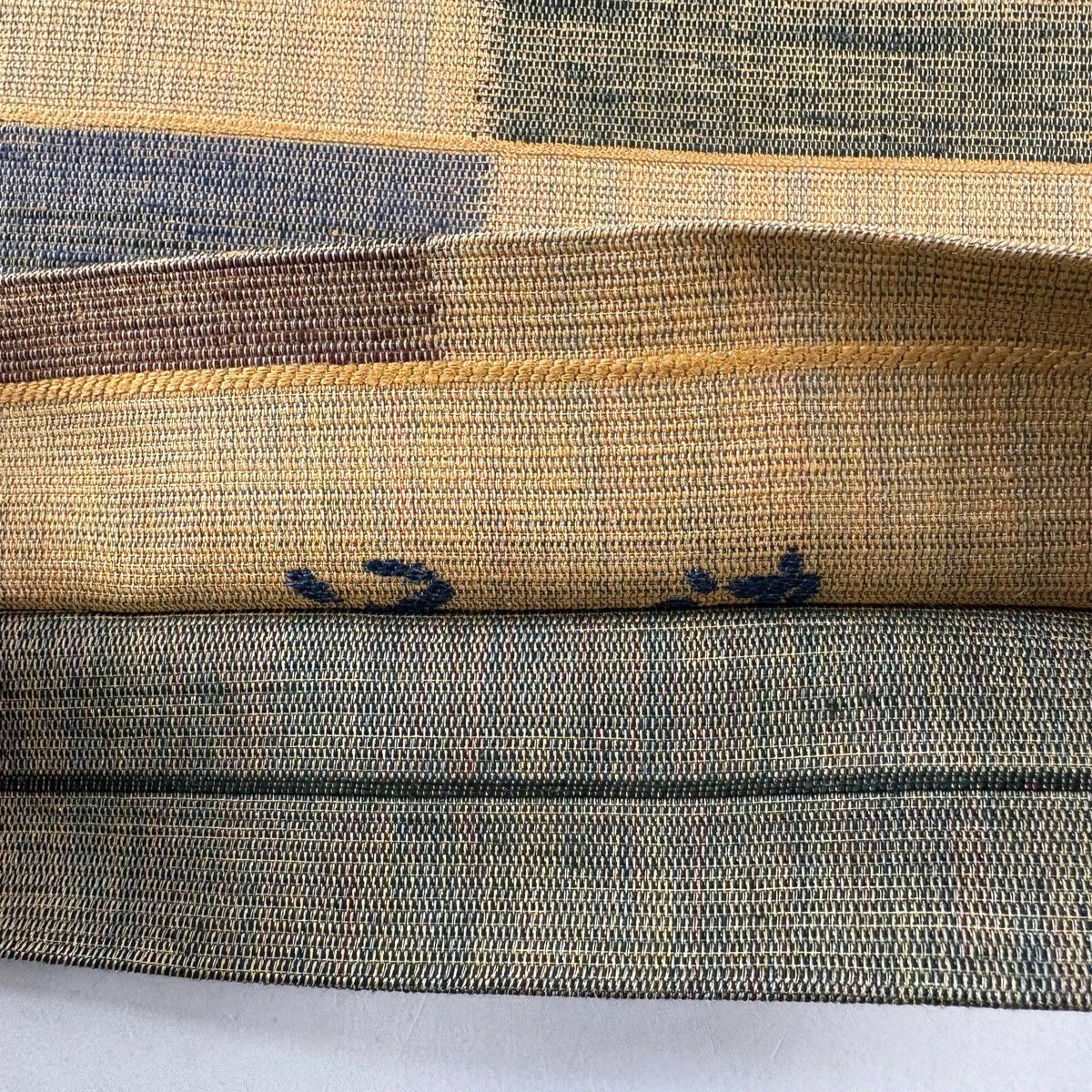 【美品】 袋帶 秀品級 市松樹 金絲 淺橙 六通 純蠶絲