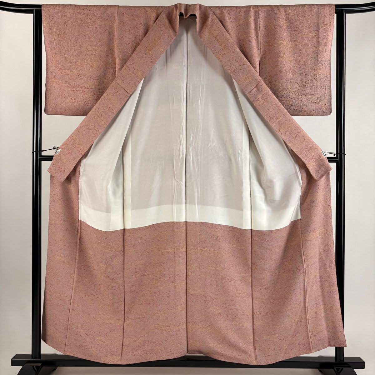 付下 身長156.5cm 袖長63cm S 雙層 霞 陶彩染 薄小豆 純蠶絲 秀品級