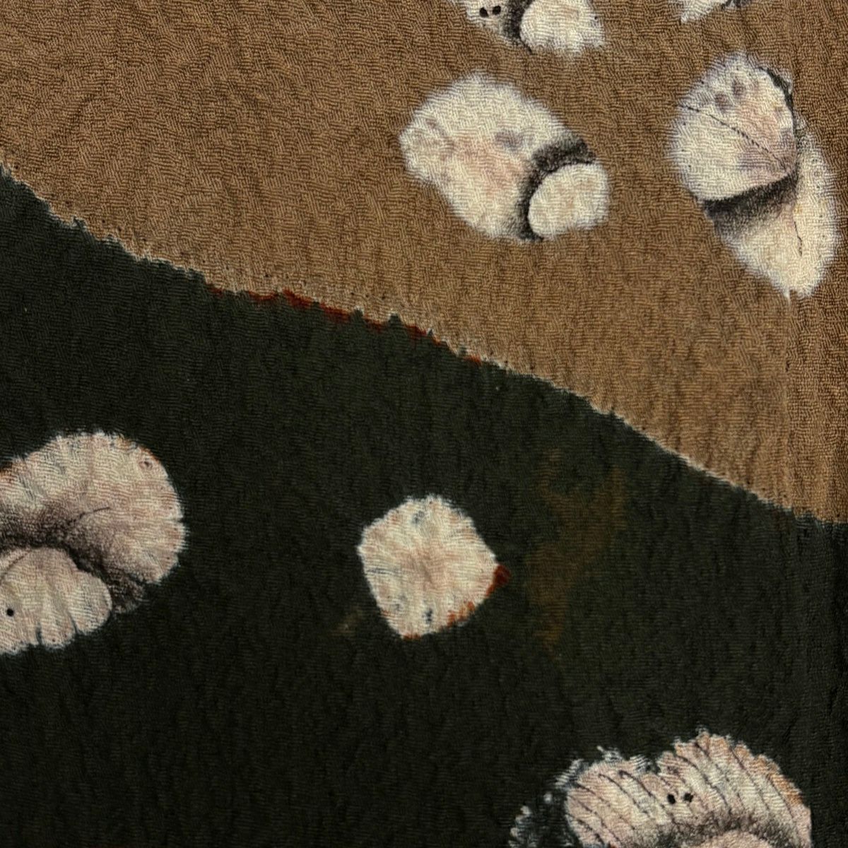 訪問服 身長155.5cm 袖長63.5cm S 雙層 辻花染圖案 霞 絞染 紅茶 純蠶絲 優品級