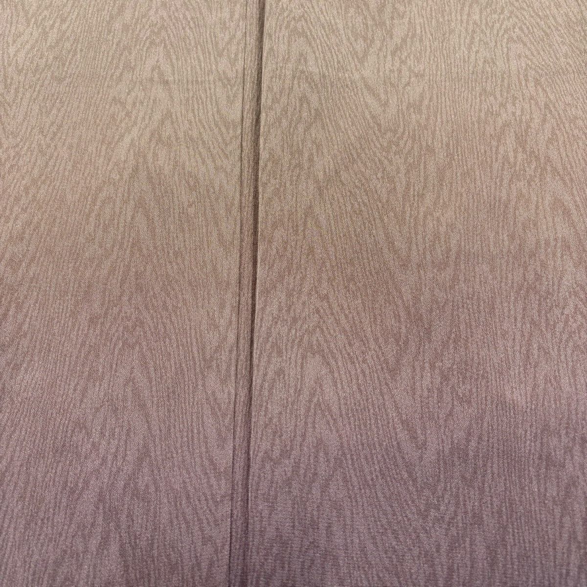 【美品】 付下 身長161.5cm 袖長66.5cm M 雙層 木目 漸變 茶紫 純蠶絲 優品級 一個紋