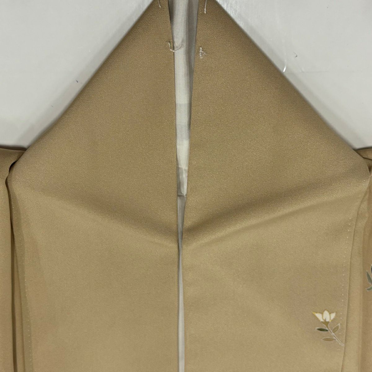 【美品】訪問服 身長157cm 袖長63cm S 雙層 草花紋紋 鳥 金銀彩 漸層 米色 純蠶絲 優品級