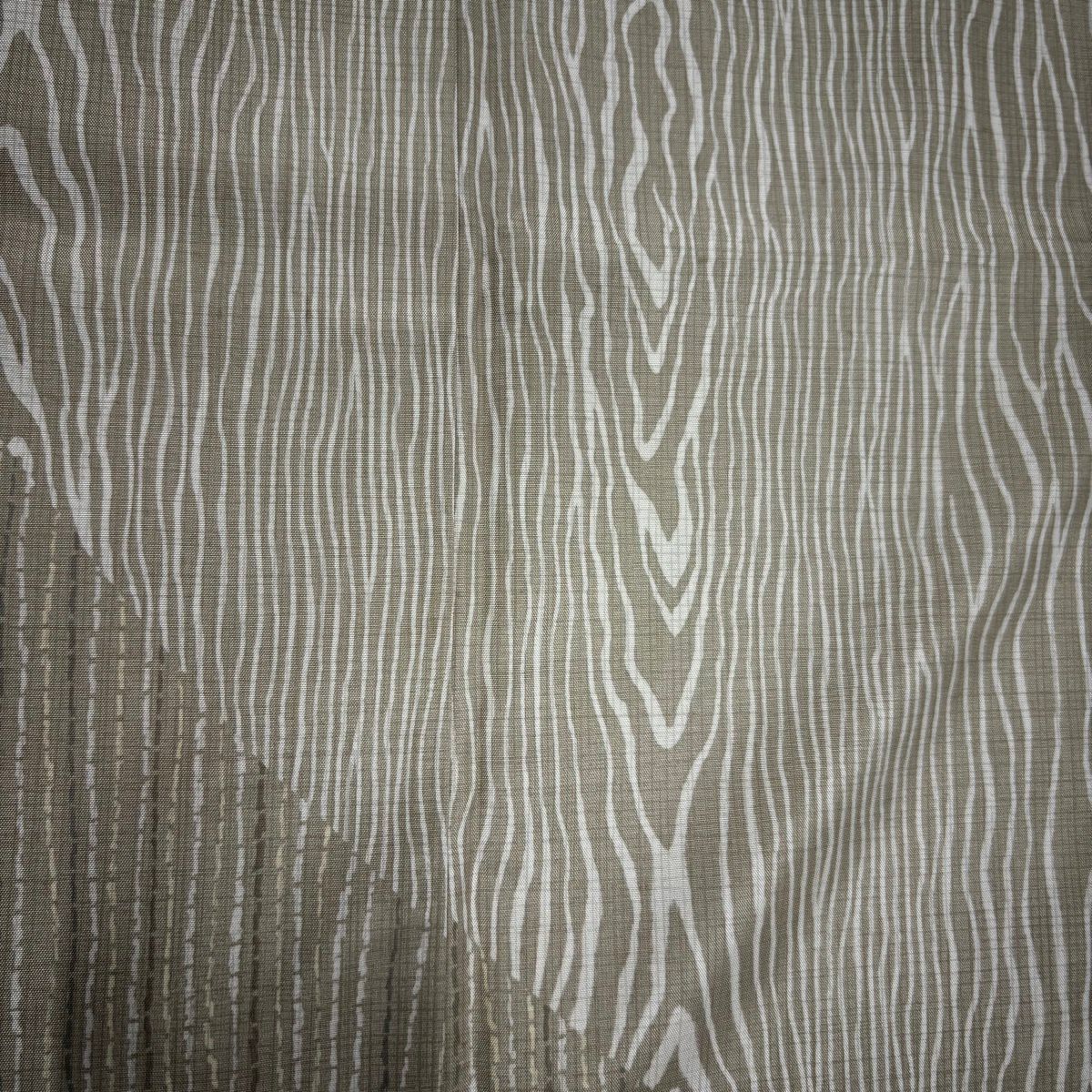 【美品】訪問服 身長151.5cm 袖長63cm S 雙層 紬織織 木目紋 よろけ縞 薄茶 純蠶絲 秀品級