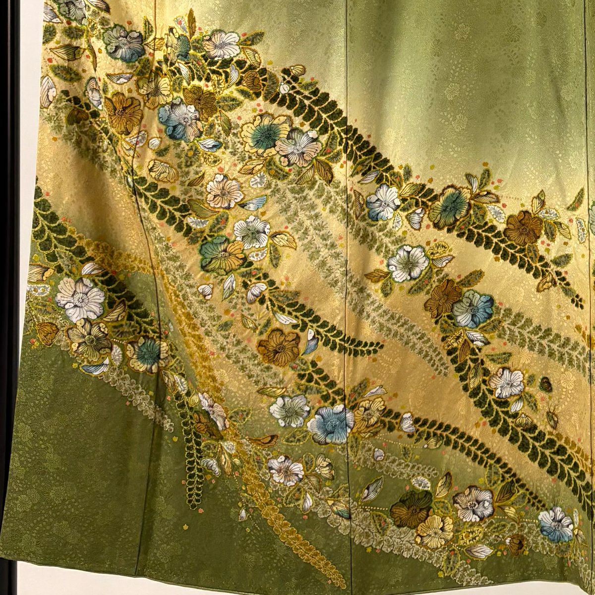 【美品】訪問服 身長152cm 袖長63.5cm S 雙層 落款あり 辻花染 金銀彩 絞染 蓬色 純蠶絲 秀品級
