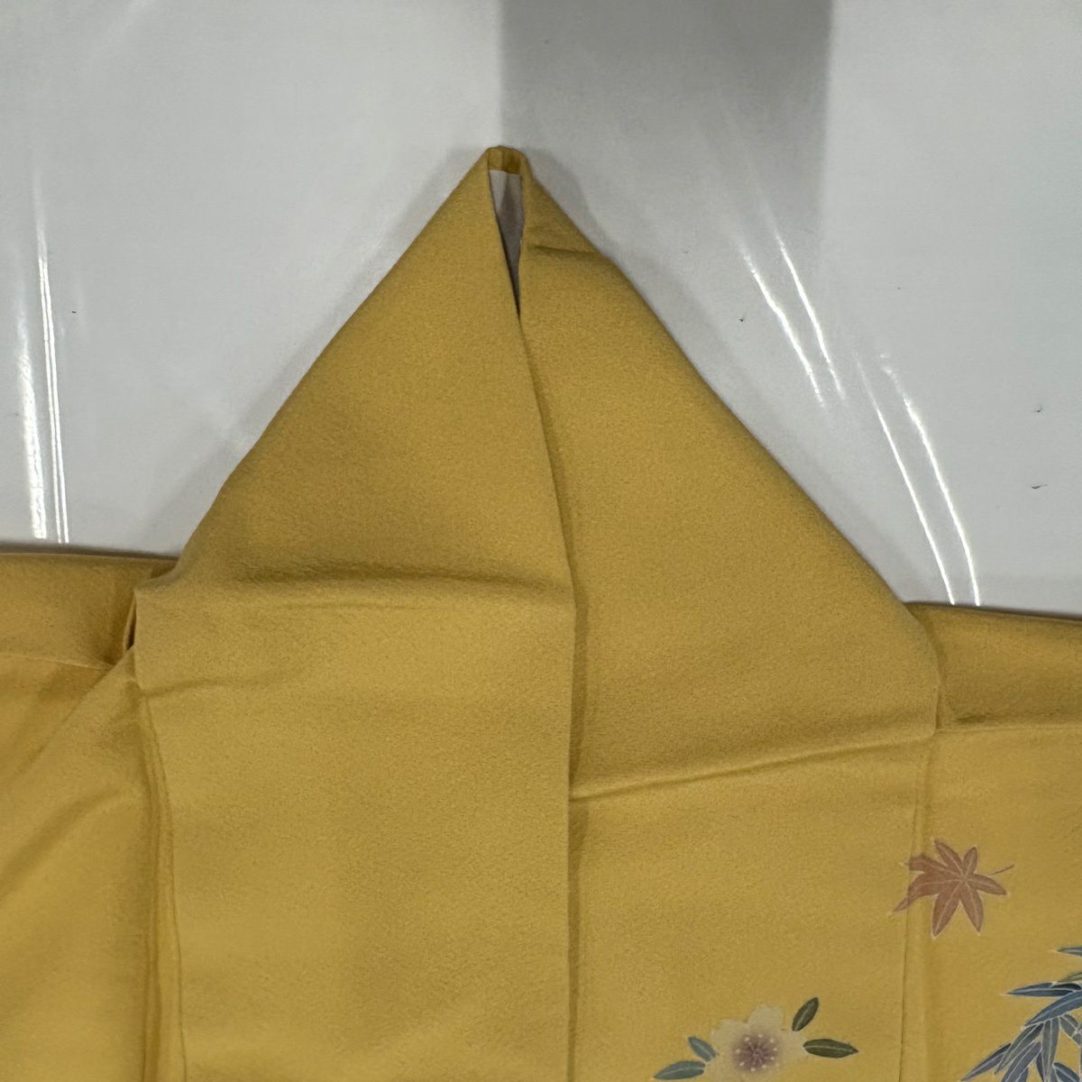 【美品】振袖禮服 身長168cm 袖長69cm L 雙層 落款有 花丸紋 番傘 漸層 山吹色 純蠶絲 名品級