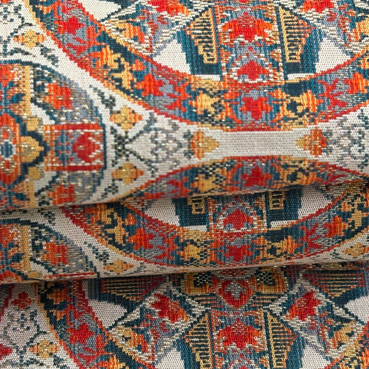 【美品】名古屋帶 優品級 八寸名古屋帶 華紋 草花紋 金絲 灰色 純蠶絲