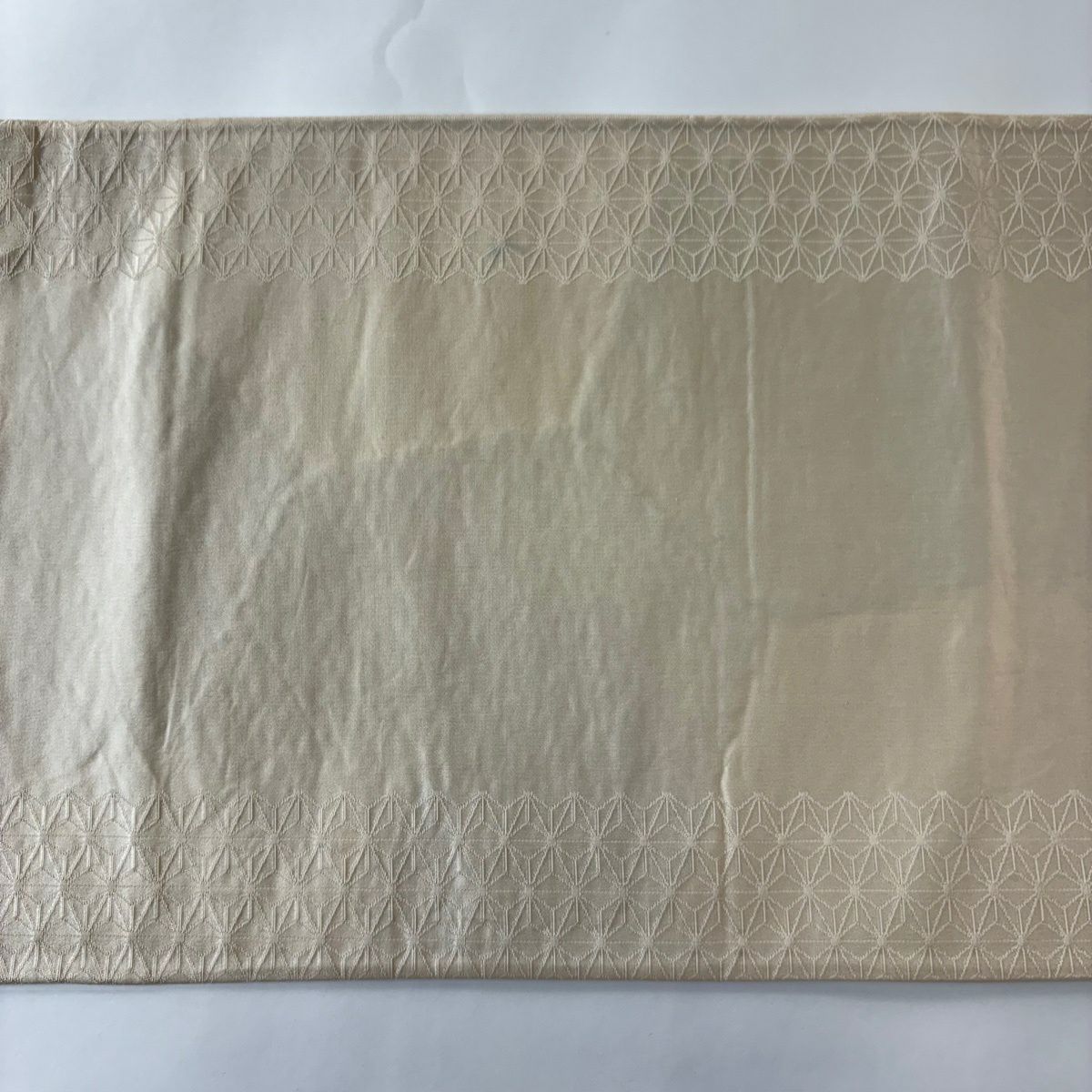 【美品】 袋帶 優品級 龜甲 小花 金銀彩 奶油 六通 純蠶絲